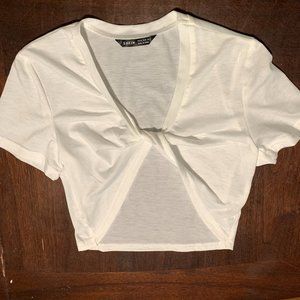 White Twisted Crop Top - XS